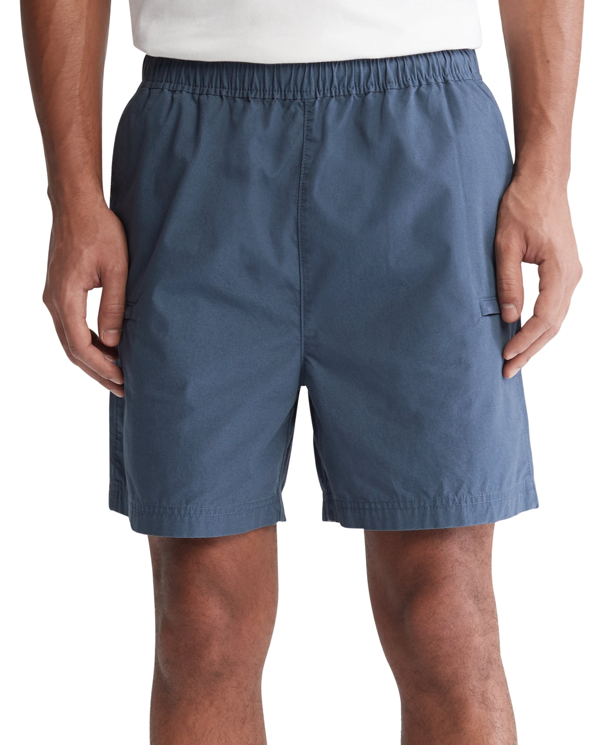 Calvin Klein Mens Poplin Pull on Casual Shorts Blue XL