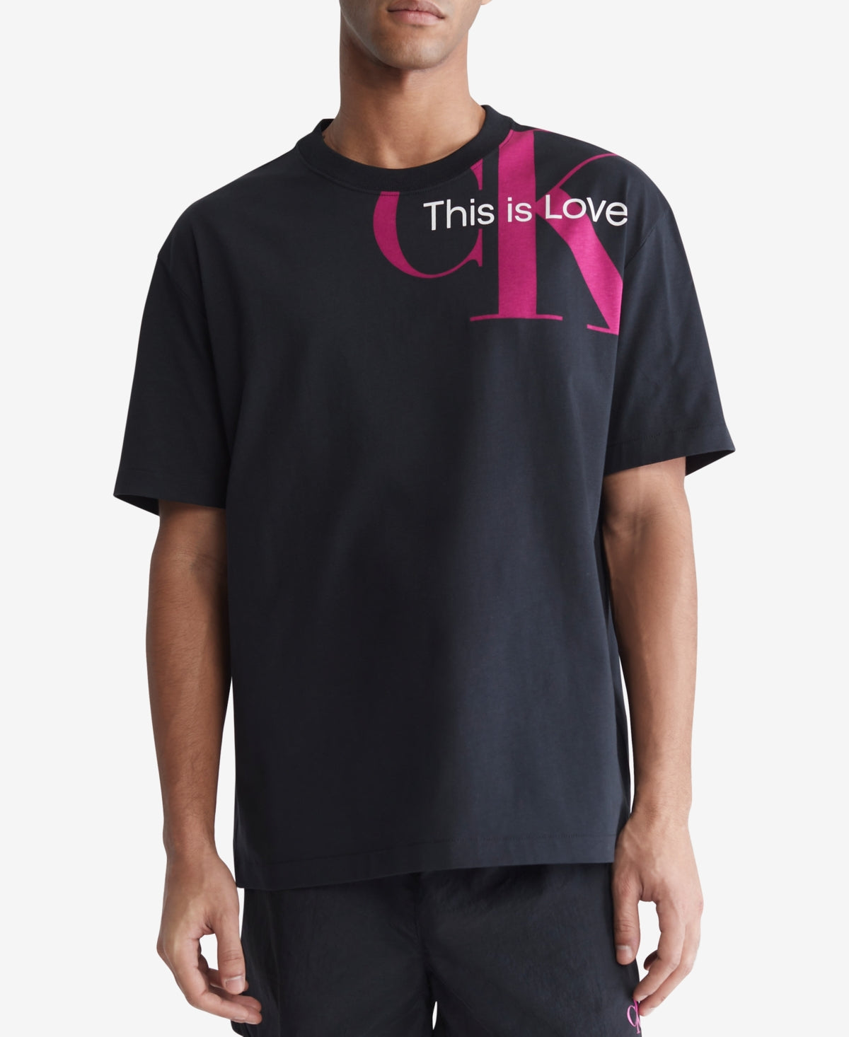 Calvin Klein Men's Pride This Is Love Graphic Short Sleeve T Shirt Black Large