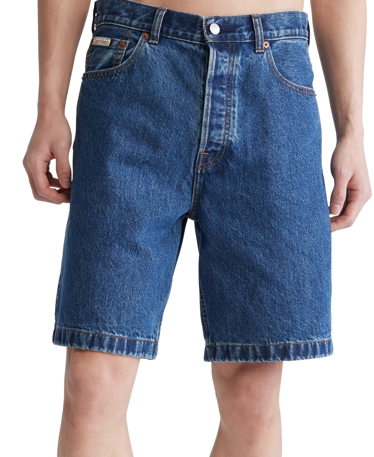 Calvin Klein Mens 90s Loose Fit Denim Shorts Pacifico Blue  30