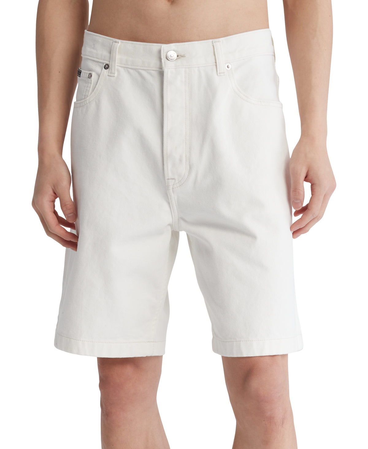 Calvin Klein Men's 90's Loose Fit Denim Shorts White 36