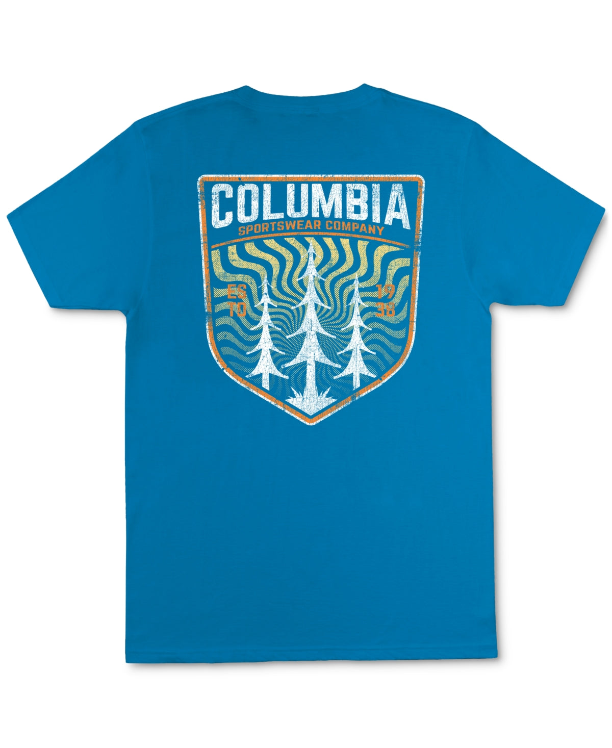 Columbia Men's Trees Graphic Short Sleeve T Shirt Compass Blue 2XL