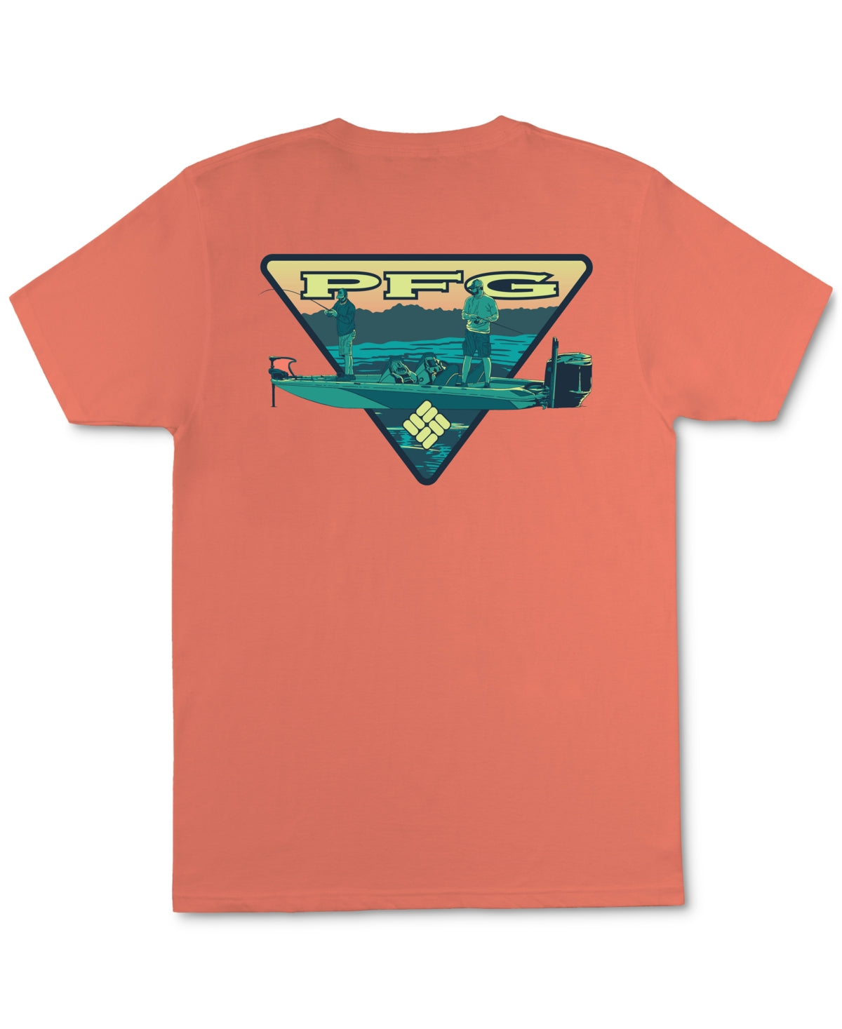 Columbia Men's Top Garris Short Sleeve T Shirt Bright Peach Medium