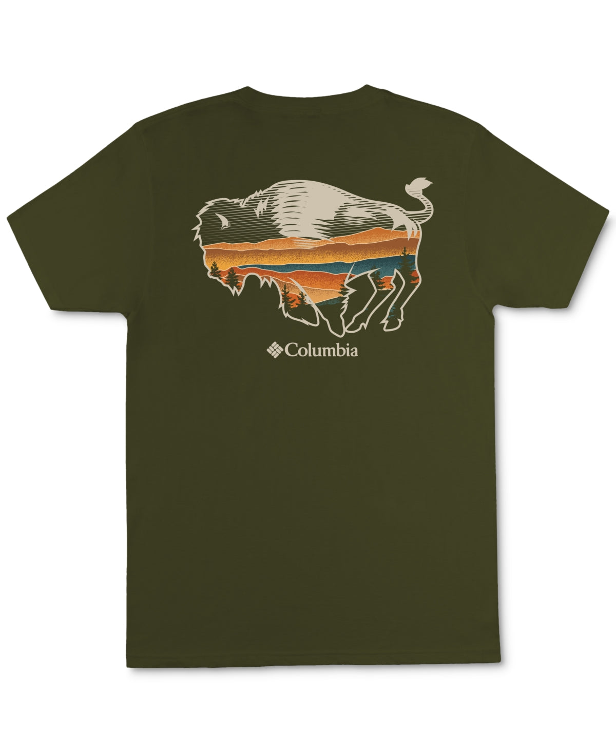 Columbia Men's Rusher Short-Sleeve Crewneck T Shirt Surplus Green Small