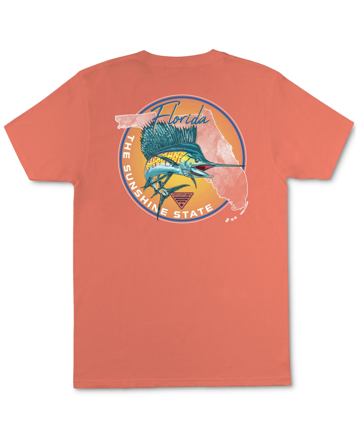 Columbia Mens Leony Florida State Graphic T Shirt Bright Peach Orange 2XL