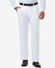Haggar Men's Classic Fit Expandable Flat Front Suit Dress Pants White 38 x 31