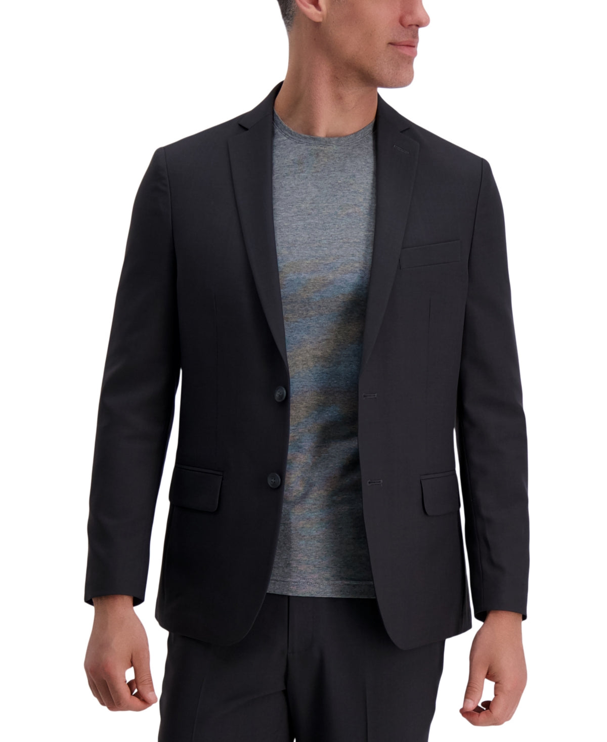 Haggar Mens Slim fit Suit Jacket Blazer 36 S Charcoal Gray Solid