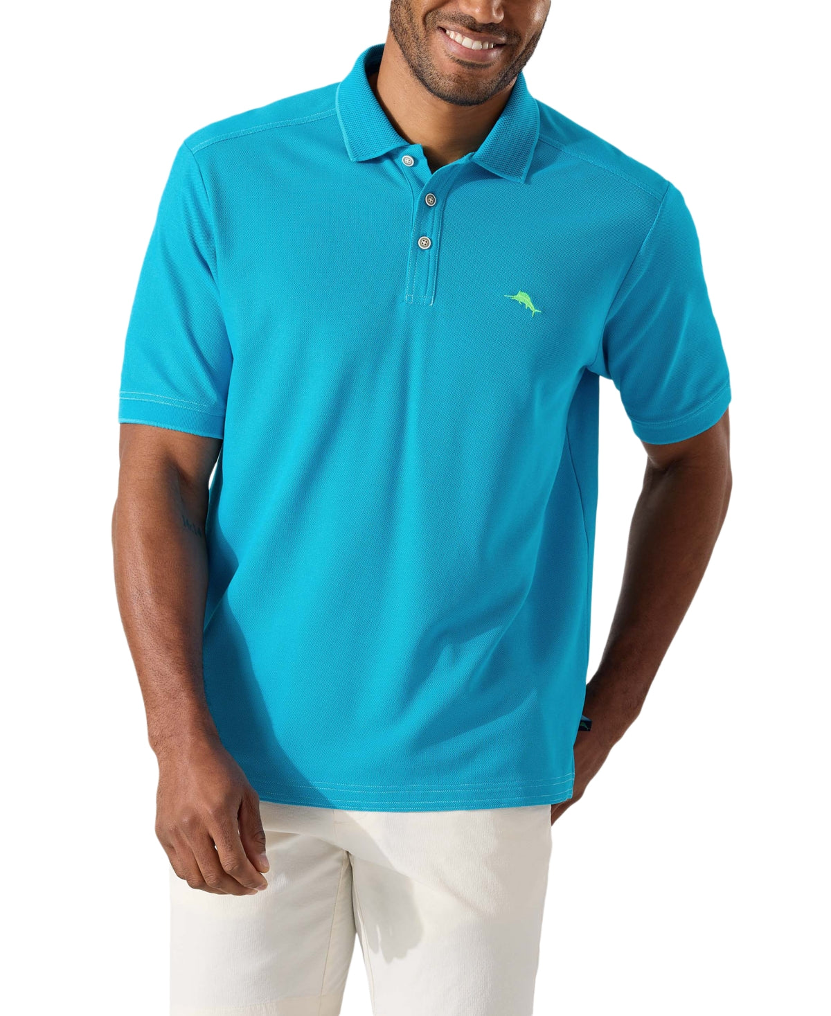 Tommy Bahama Mens Emfielder Polo Short Sleeve Shirt Blue Danube 3XL