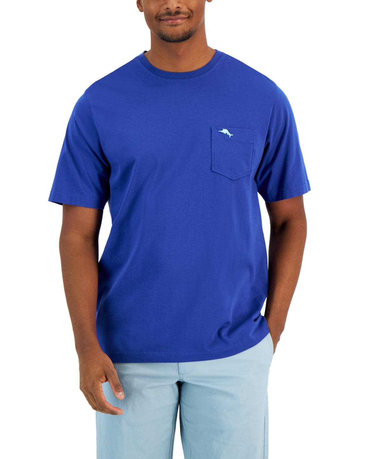 Tommy Bahama Men's Bali Sky Crewneck Pocket Short Sleeve T Shirt Blue 3XL