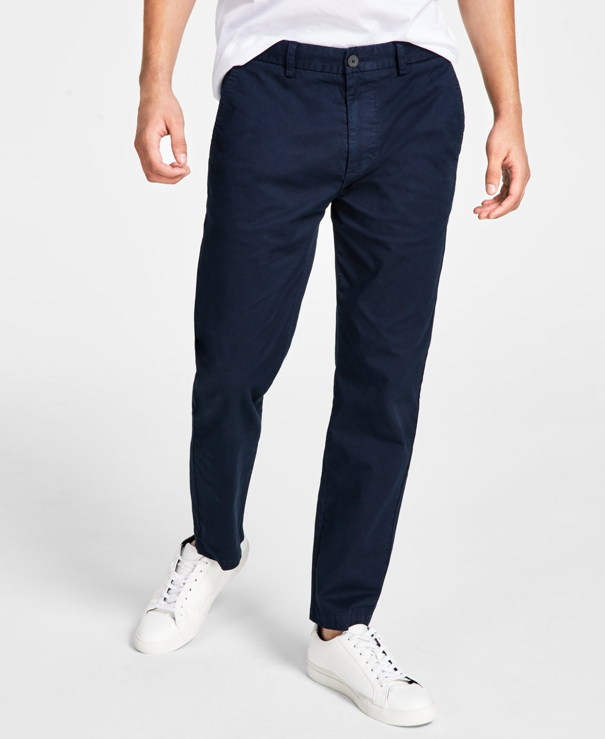 HUGO BY HUGO BOSS Men's Regular-Fit Wide Leg Jimi Pants 32 x 32 Navy Blue Chinos