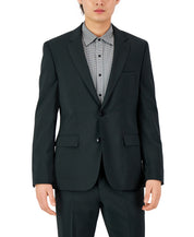 HUGO Mens Modern-Fit Dark Green Super Flex Suit Jacket 44R Wool Sport Coat