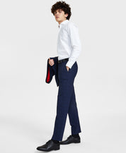 Hugo Boss Mens Modern fit Wool Dress Pants 34 / 30 Blue Plaid