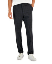 Hugo Boss Mens Modern-Fit Wool Plaid Suit Dress Pants Charcoal Grey 38 x 32