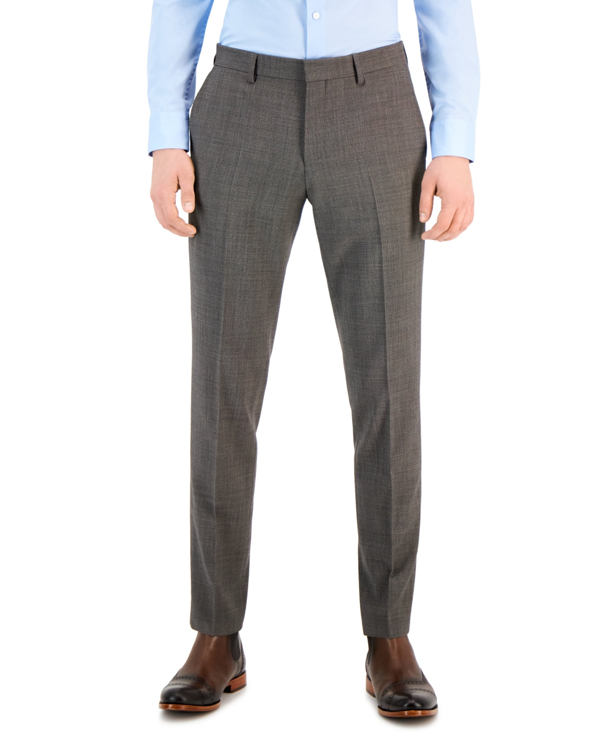 HUGO BOSS Mens Slim-Fit Suit Dress Pants Dark Brown 40 x 32