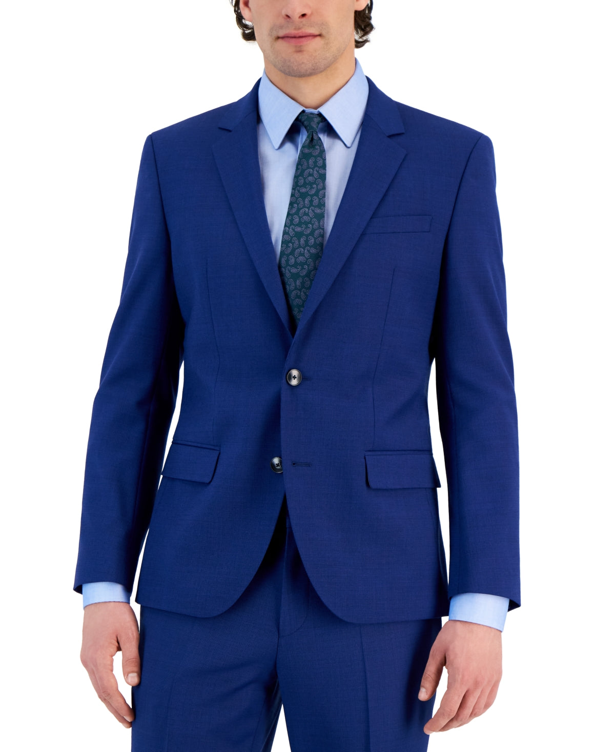 HUGO BOSS Men's Henry Slim Fit Superflex Wool Suit Jacket Sport Coat 36S Blue