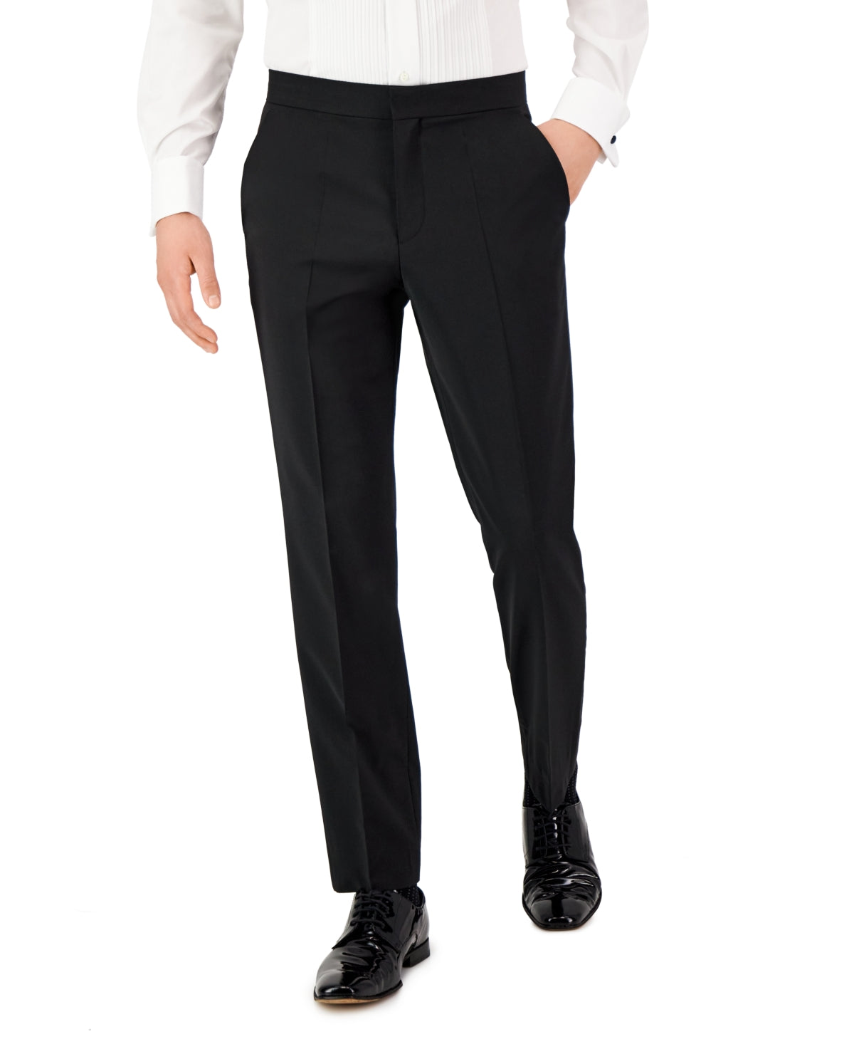 Hugo Boss Mens Modern fit Wool Tuxedo Pants 38 / 32 Black Solid Stretch