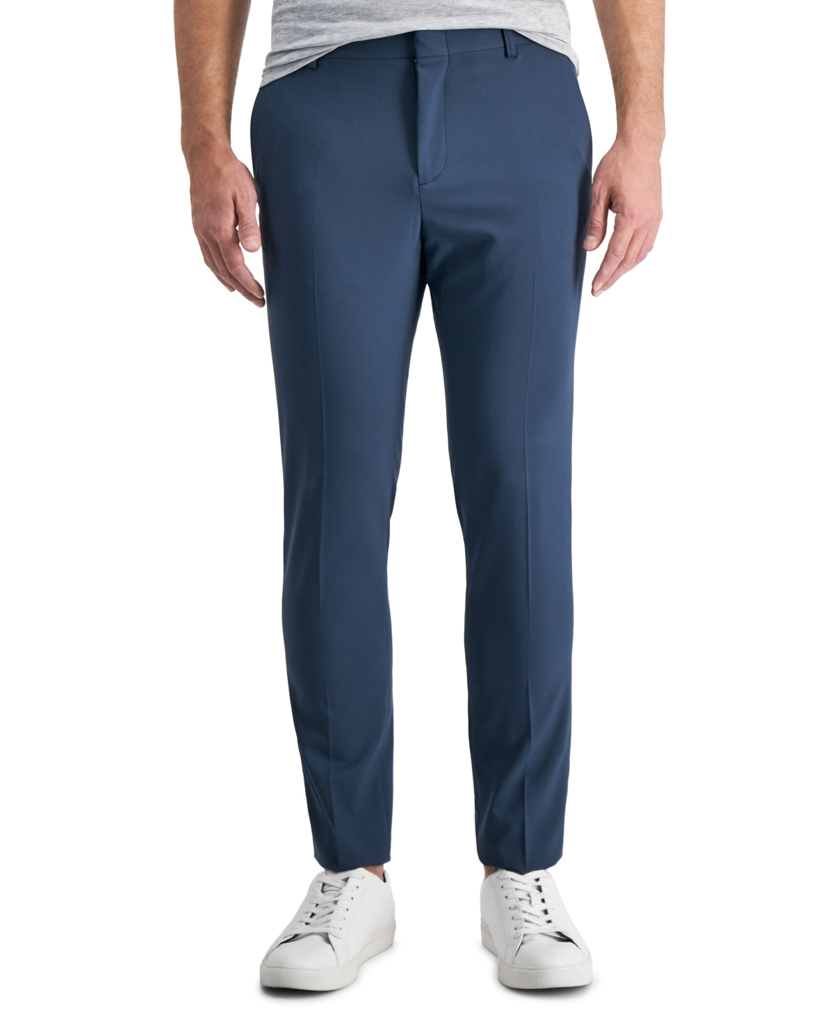 Perry Ellis Portfolio Extra Slim Fit Solid Men's Dress Pants Navy 33 x 30