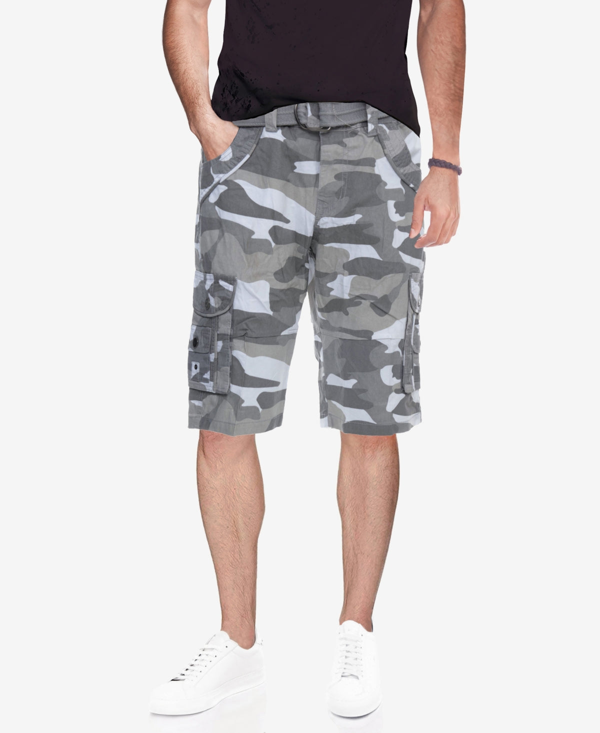 X RAY Men's Cargo Shorts Camo Grey 48