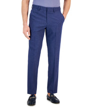HUGO Boss Mens Modern-Fit Micro-Grid Dress Pants Size 32 Blue Wool