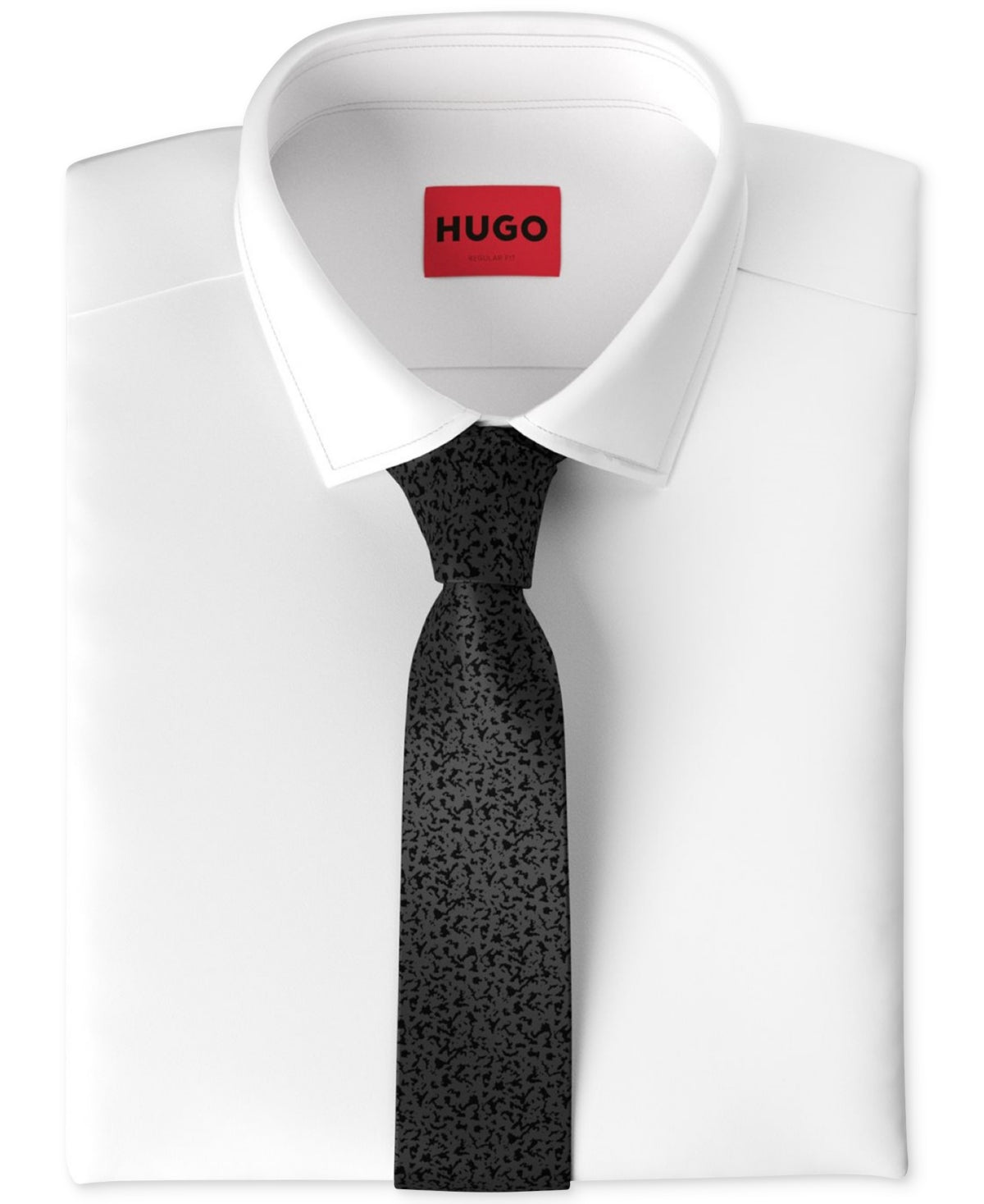 Hugo by Hugo Boss Men's Silk Jacquard Tie Dark Grey Necktie