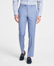 Bar Iii Mens Slim fit Dress Pants 32 / 34 Light Blue Solid Wool