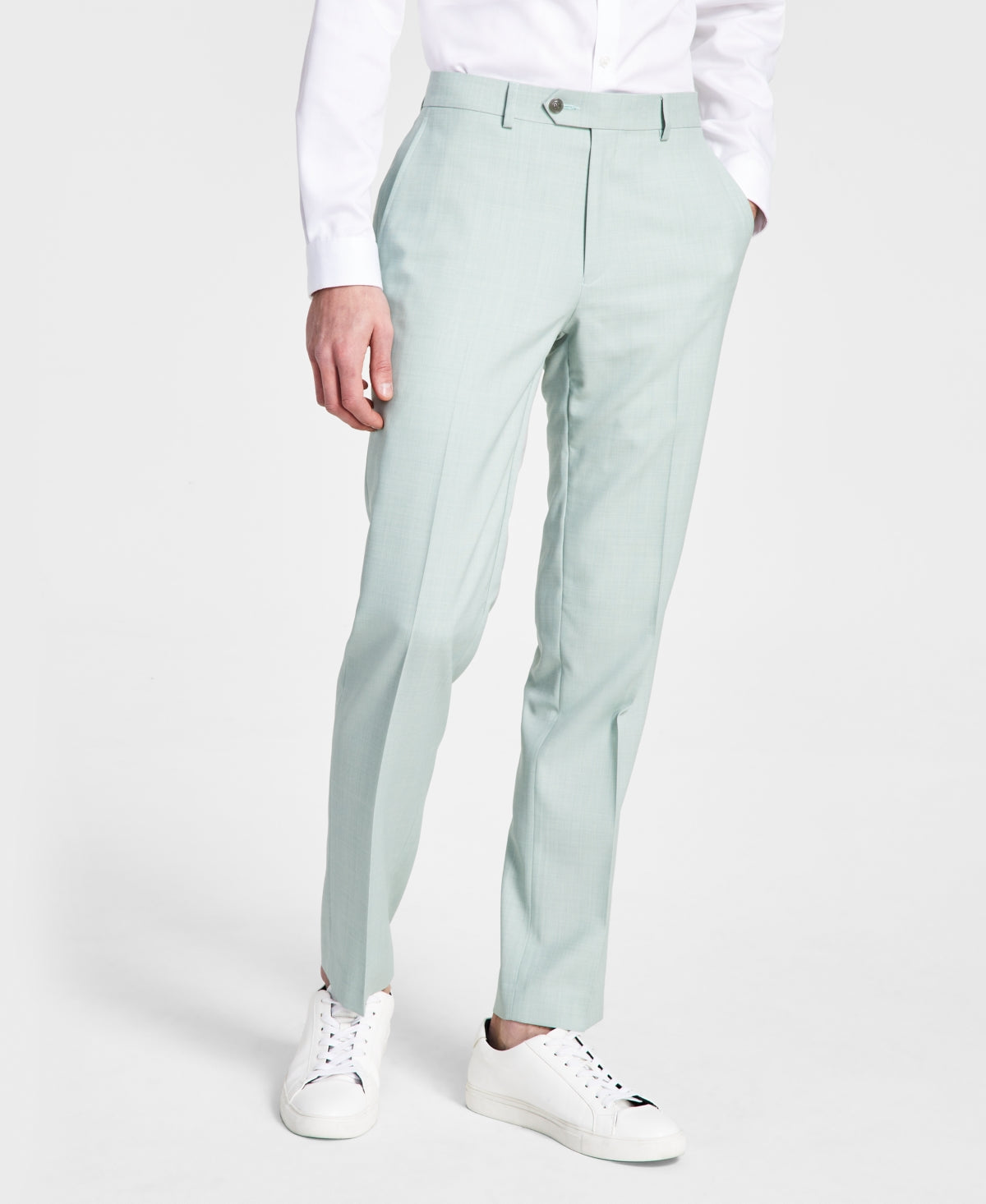 Bar III Men's Slim-Fit Sharkskin Suit Dress Pants Green 32 x 30