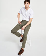 Tommy Hilfiger Mens Modern fit Dress Pants Pants 38 / 34 Green Solid Stretch