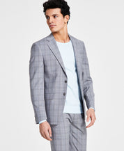 Calvin Klein Mens Slim Fit Wool Stretch Suit Jacket Light Grey 40L