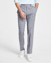 Calvin Klein Mens Slim-Fit Wool Stretch Suit Light Grey 34x30