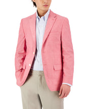 Tommy Hilfiger Mens Modern Fit Cotton Sport Coat Rose Red 40R