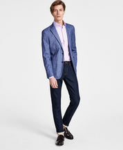 Calvin Klein Mens Slim fit Sport Coat Blazer 40 R Blue Solid Stretch