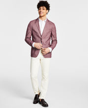 Calvin Klein Mens Slim fit Sport Coat Blazer 40 L Purple Solid
