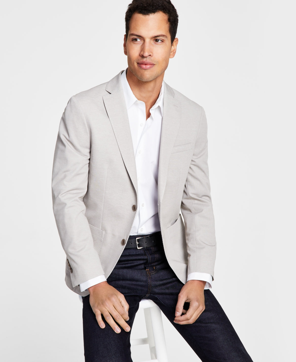 Bar III Men's Slim Fit Light Tan Blazer 44L Sport Coat