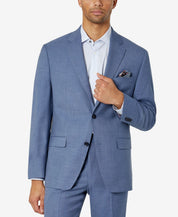 Sean John Mens Classic Fit Solid Suit Jacket Blue 42L