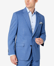 Sean John Men's Classic Fit Suit Jacket Blue Stripe 42R