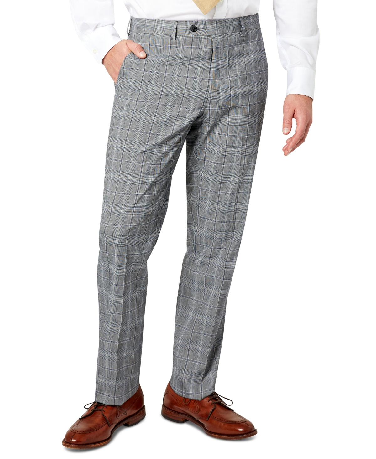 Sean John Mens Classic-Fit Patterned Suit Pants Grey Blue 36 x 34