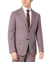 Tallia Mens Slim Fit Stripe Wool Blazer Plum 46R
