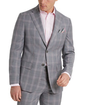 Tallia Mens Slim fit Suit Jacket Blazer 38 R Grey Plaid