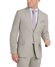 Tallia Mens Slim-Fit Tan Houndstooth Blazer 44L