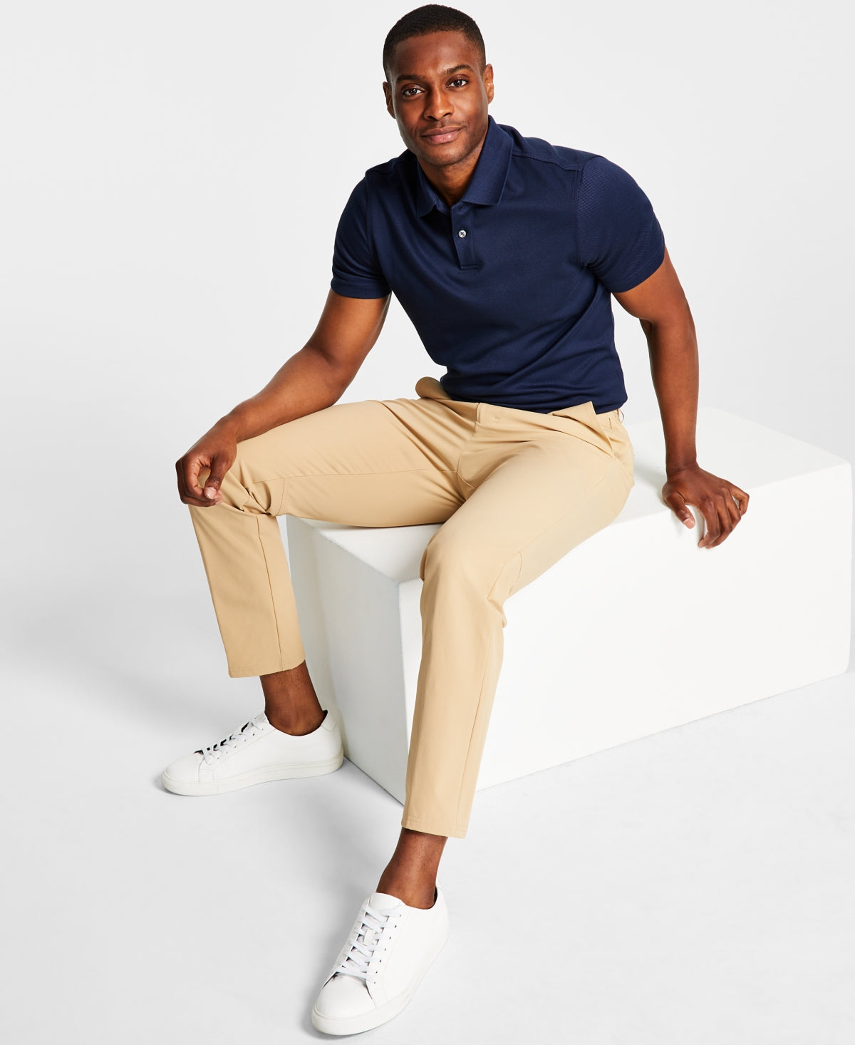 Calvin Klein Mens Slim Fit Tech Dress Pants Beige 40 x 30