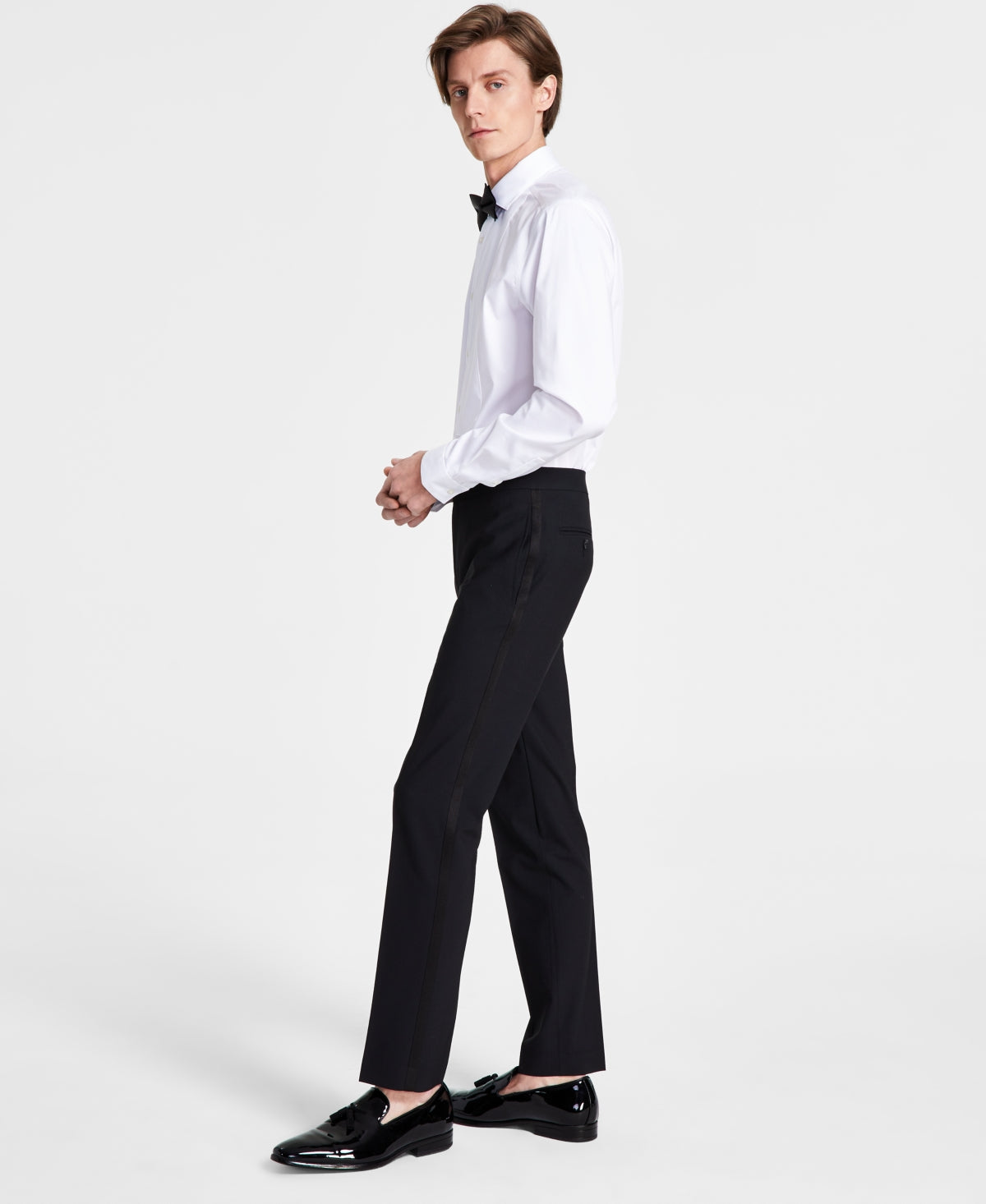 Bar Iii Mens Slim fit Tuxedo Pants 30 / 30 Black Solid