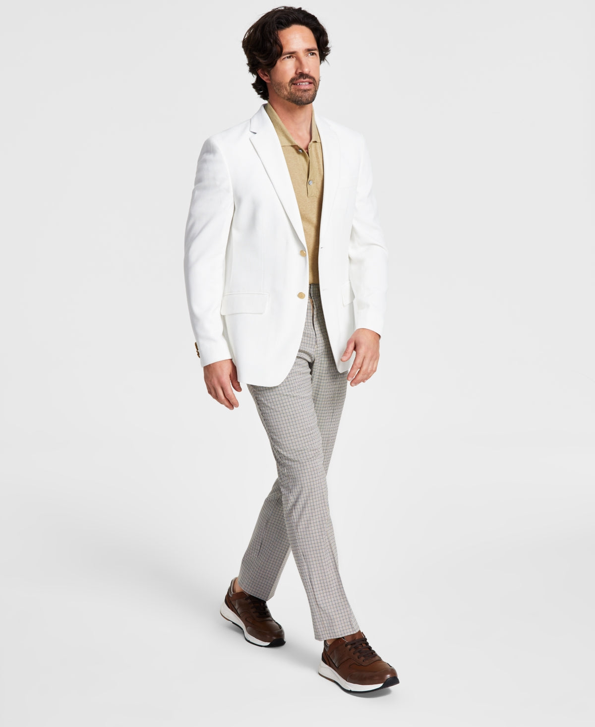 Tommy Hilfiger Men's Modern-Fit White Weave Sport Coat 36R
