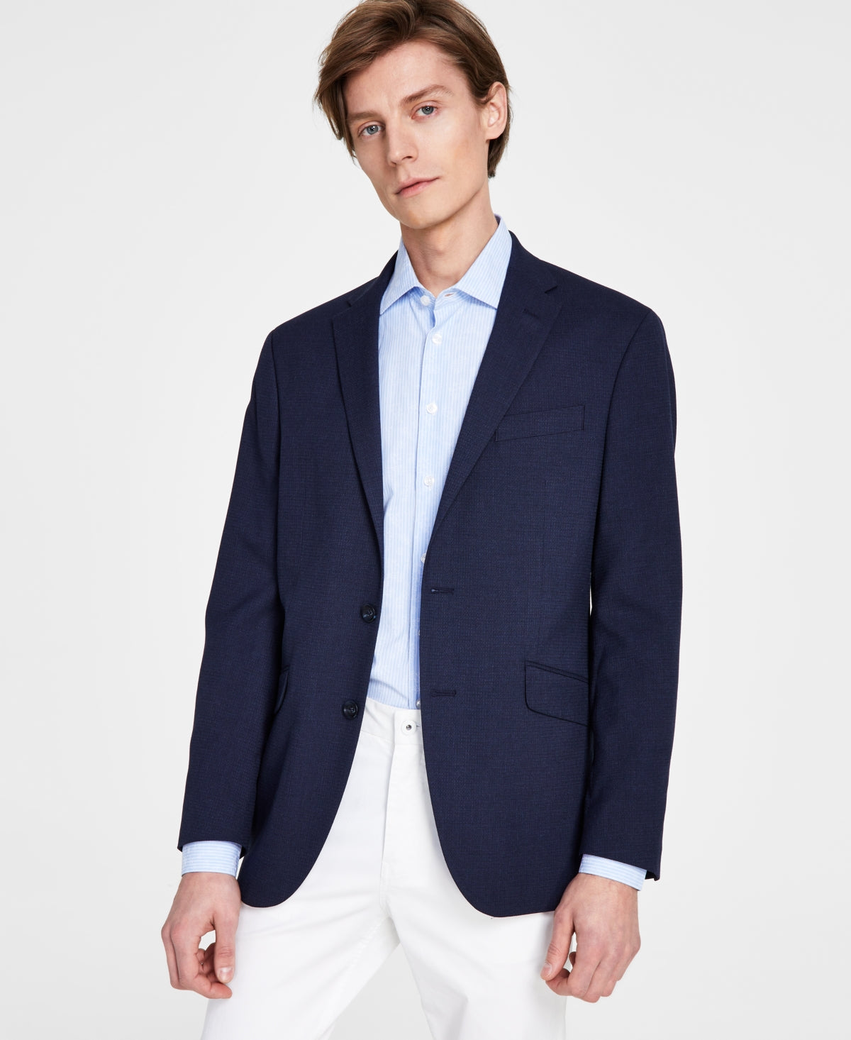 Kenneth Cole Mens Slim Fit Sport Coat in Navy Blue 40S