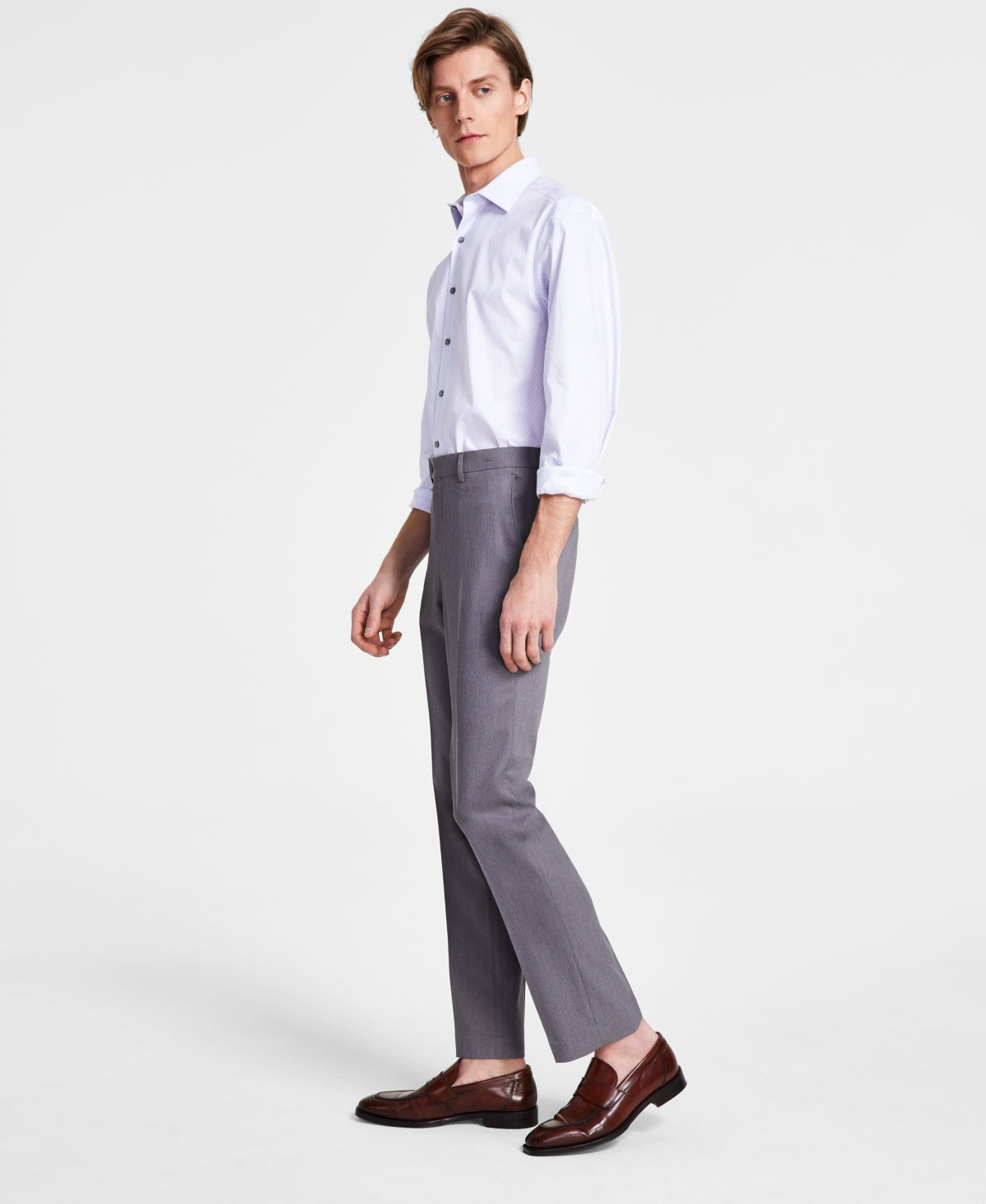 DKNY Mens Classic fit Dress Pants 32 / 32 Grey Solid
