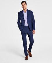 Kenneth Cole Mens Slim Fit Dress Pants 37 X  32  Blue Plaid COKK2FBZ0013