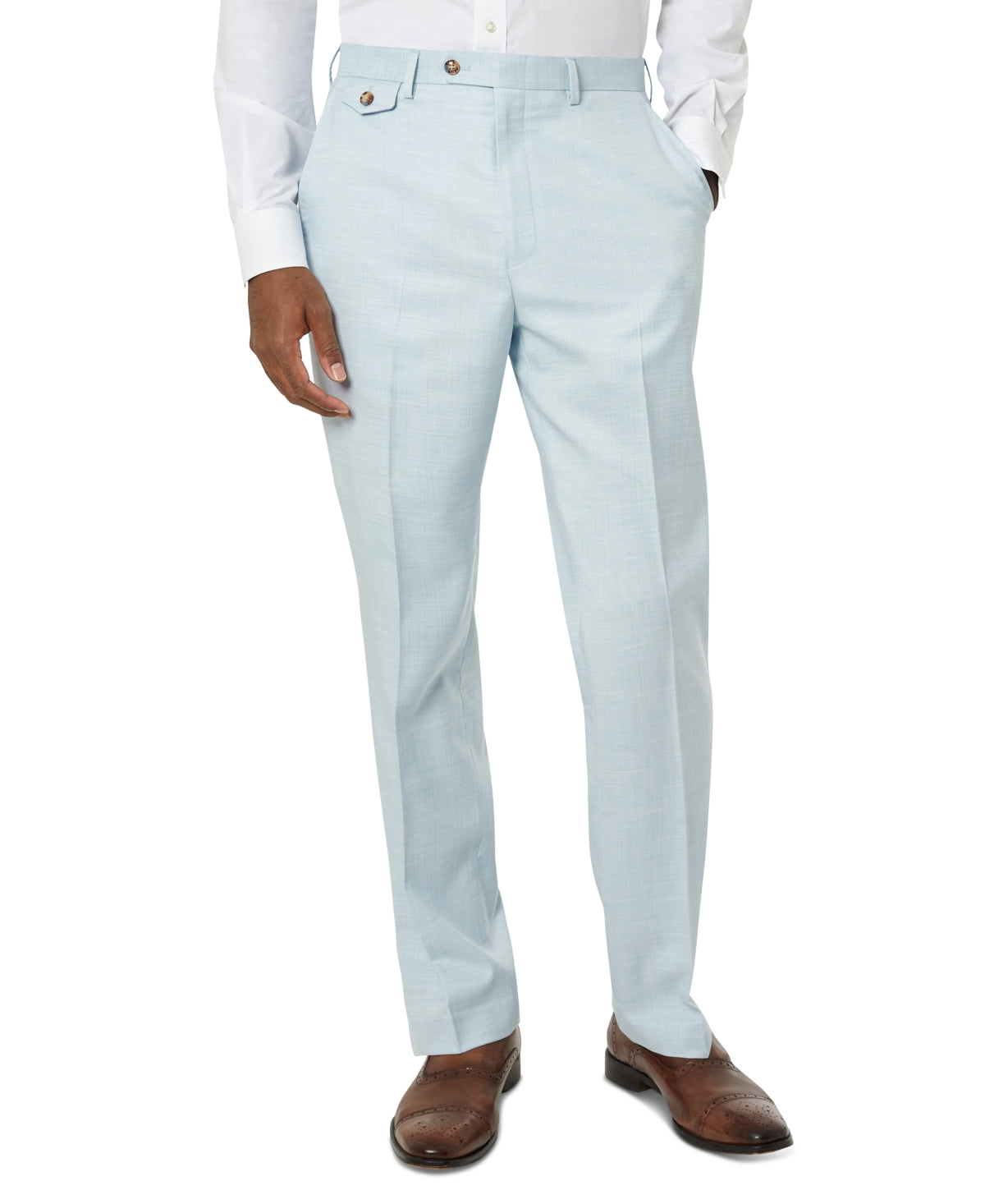 Tayion Collection Men's Classic-Fit Suit Pants Light Blue 42 x 30
