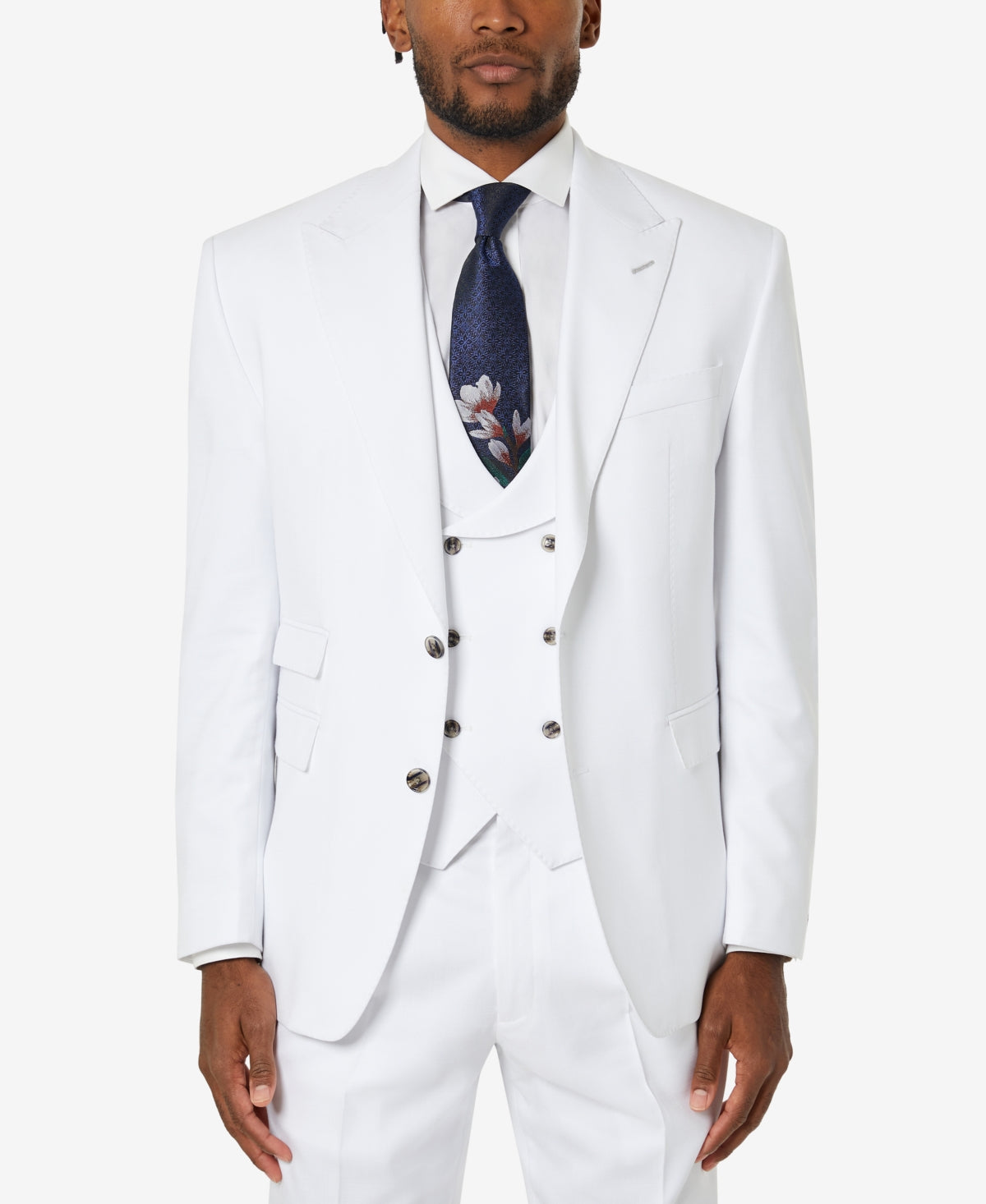 Tayion Collection Mens Suit Jacket White 46L