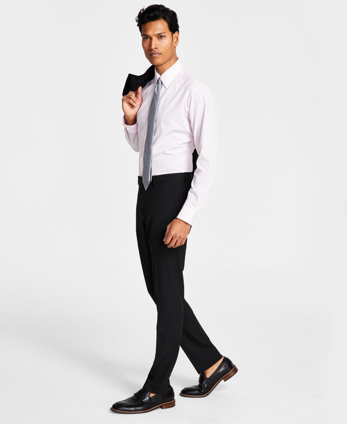 Ben Sherman Men's Skinny Fit Solid Suit Dress Pants Black 32 x 30