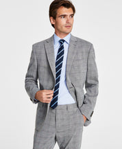 Ben Sherman Men's Skinny Fit Sport Coat Blazer Grey Blue Plaid 42R