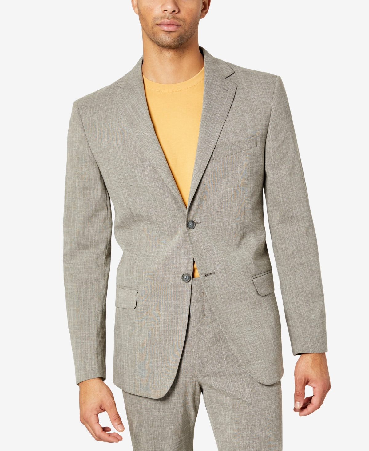Dkny Mens Modern fit Suit Jacket Blazer 36 S Brown Solid Stretch