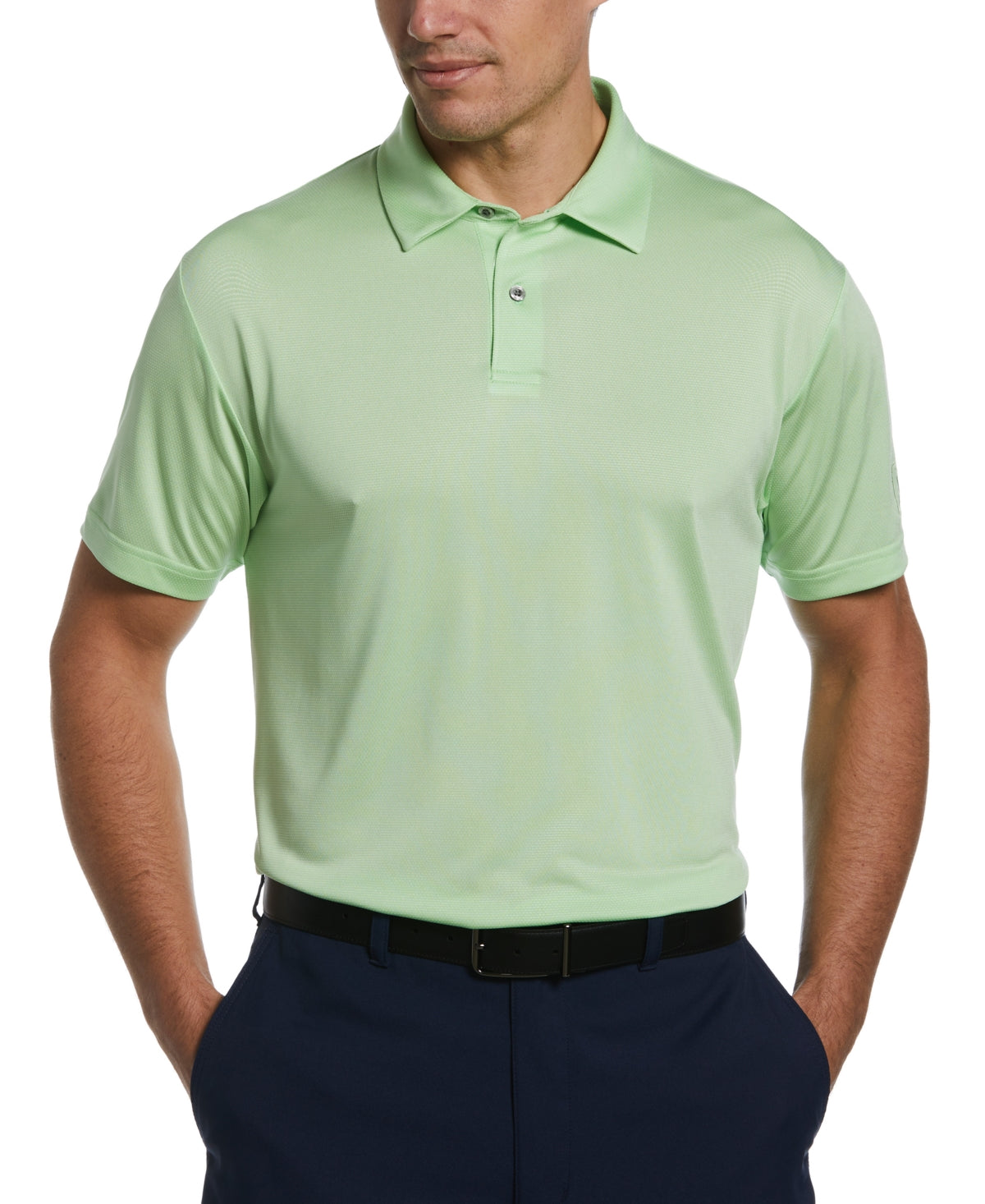 PGA TOUR Mens Regular fit Short Sleeve Polo Shirt Small Green Solid
